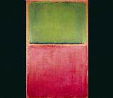 Red Canvas Paintings - Untitled Green Red on Orange 1951